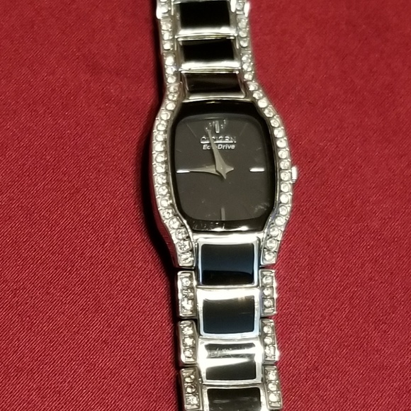 Citizen EcoDrive Normandie Black Dial Crystal - Picture 4 of 7